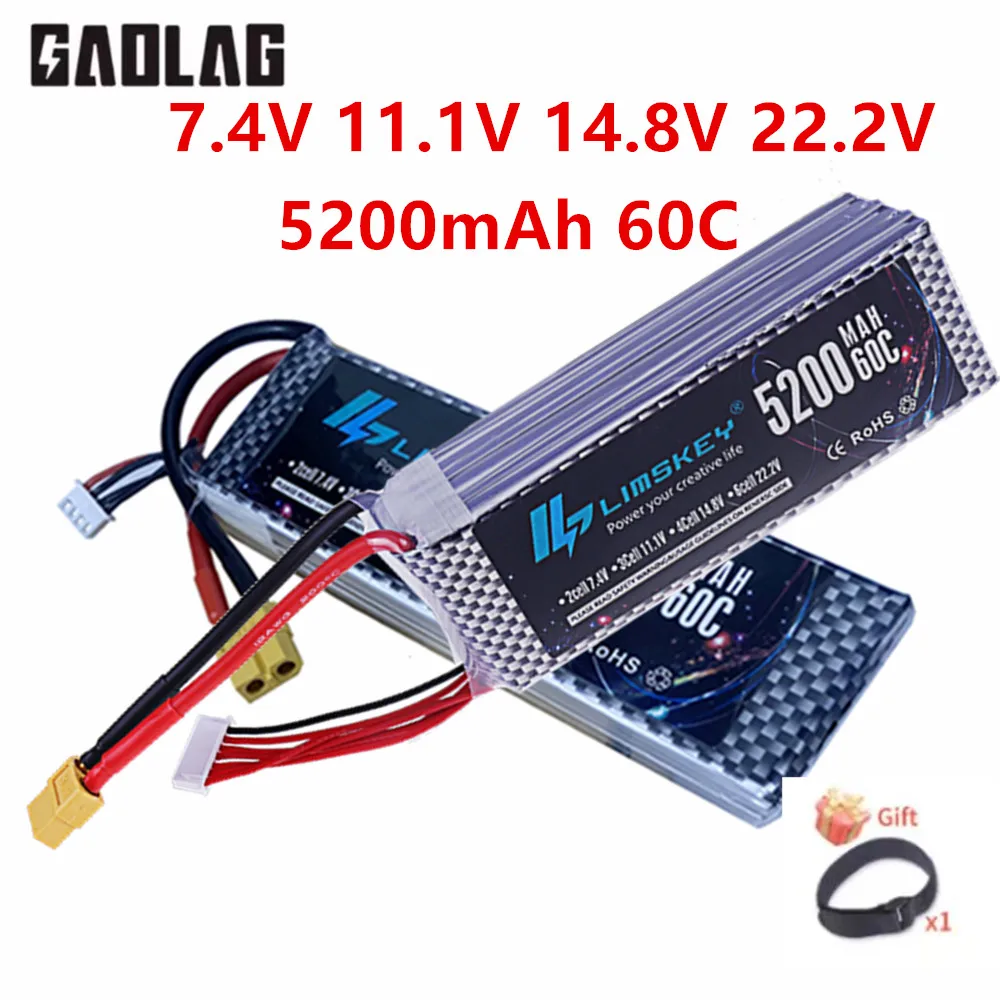 Batterie Drone 5200mAh 2S 3S 4S 6S XT60/T Plug