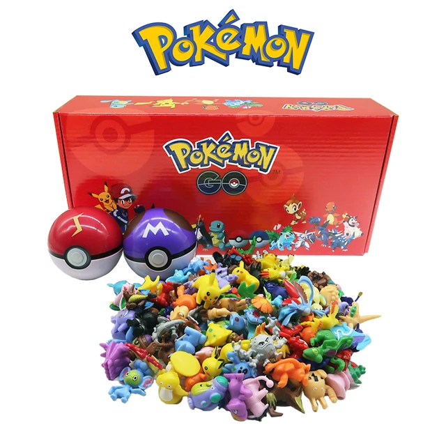 24-144 Pcs/Set Pokemon Figure Toys Anime Pikachu Action Figure Poke Ball  Box Collect Toys