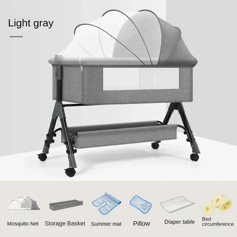 Пересувне ліжечко для зрощування Складна багатофункціональна колиска Безпечна та стійка, знімна та миюча тканинна кришка Дитяче крісло-гойдалка