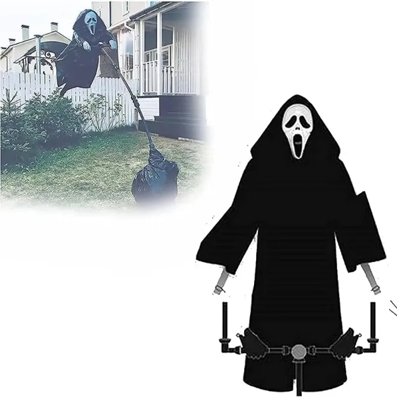Halloween outdoor decoration garden decor address signs terrifying grimace it's funny suspension decorate farm decoration yard sign garden ornaments door address sign
