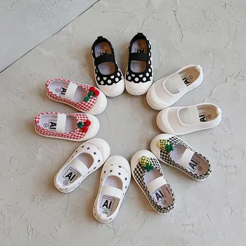 Kids'Casual Shoes Sneakers Canvas Pineapple Spring For Girls Anti-slip ​Soft Bottom ​Slip-on Pink White Shoes Size 13cm-20cm