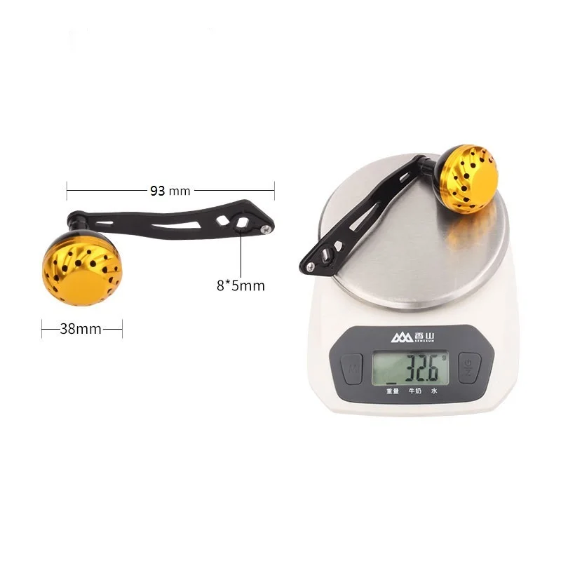 Kawa 1pc Fishing Reel Handle Fishing Single Rocker Aluminum Alloy Materails Length 93mm Hole Size 8*5/7*4mm Suit A / D / Sh Reel