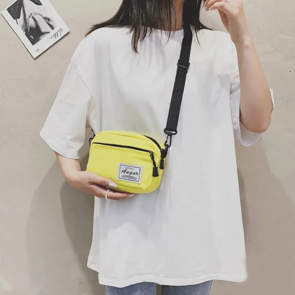 New Canvas Patchwork Crossbody Casual Shoulder Bag Shoulder Messenger Bag Mini Handbags Simple Phone Bags