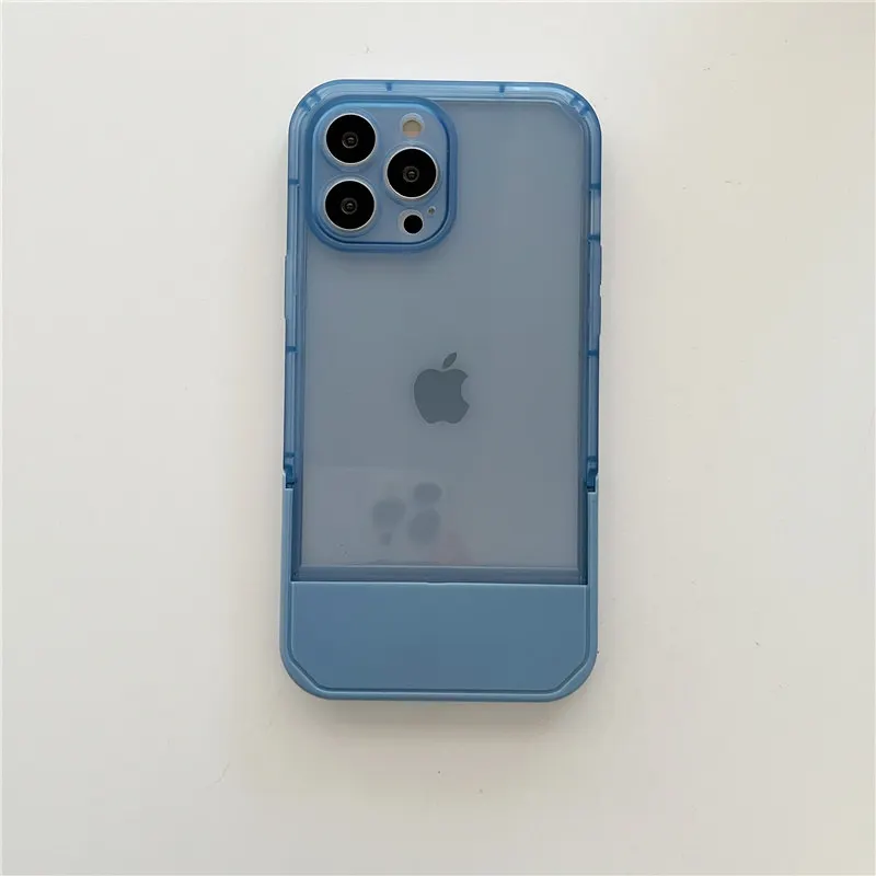 Invisible Stand Holder Phone Case For iphone 11 12 13 Pro Max X XR XS Max 11 Clear Shockproof Bumper Phone Holder Silicone Cover best iphone 12 case