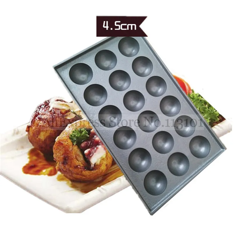 Takoyaki Grill Plate 18 Holes Nonstick Takoyaki Grill Plate Baking Pan Spare Part For Commercial Takoyaki Machines Octopus 4.5cm Ball Sheet Grill