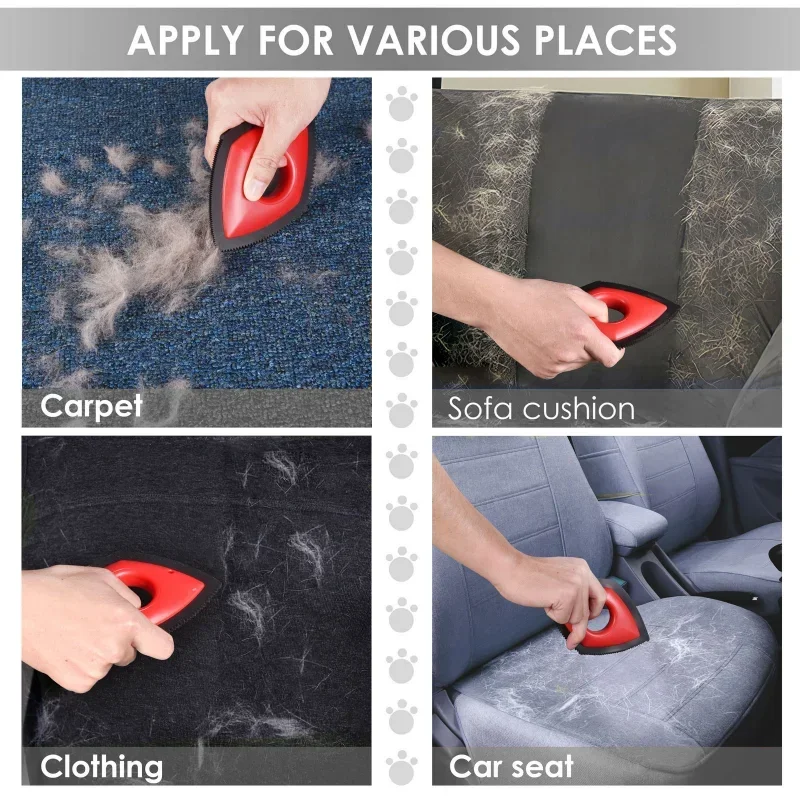 Pet Hair Remover Hot Dog Lint Removal Silicone Dog Cat Fur Removal Brush Pet Hair Remover Cat Fur Cleaning Device Carpet Sofa Car Detail Scraper