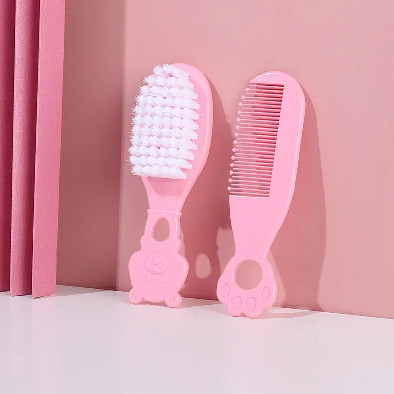 2pcs/Set Hair Comb Curly Hair Brush Hair Brush Comb Hair Comb Set Head Massager Baby Care Brush Comb Anti-scratch Girl Cartoon Hairbrush Newborn Hair Brush Infant Comb Head Massager Kids