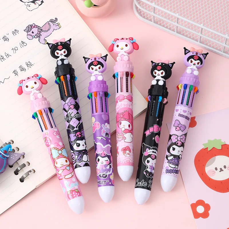 

36 шт/лот Sanrio Kawaii куроми мелодия 10 цветов шариковая ручка милые пресс шариковые ручки школьные канцелярские принадлежности