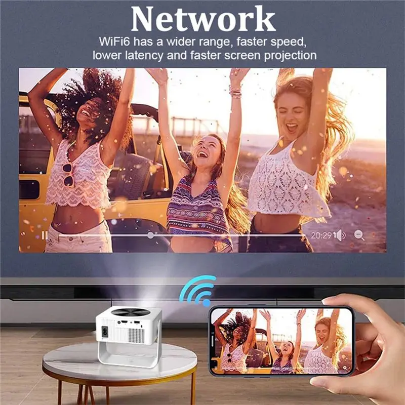 N93RNEW T1pro 4K 프로젝터 250 ANSI 안드로이드 13 듀얼밴드 Wifi6 BT5.0 자동 키스톤 보정 휴대용 야외 홈 시네마 프로젝터