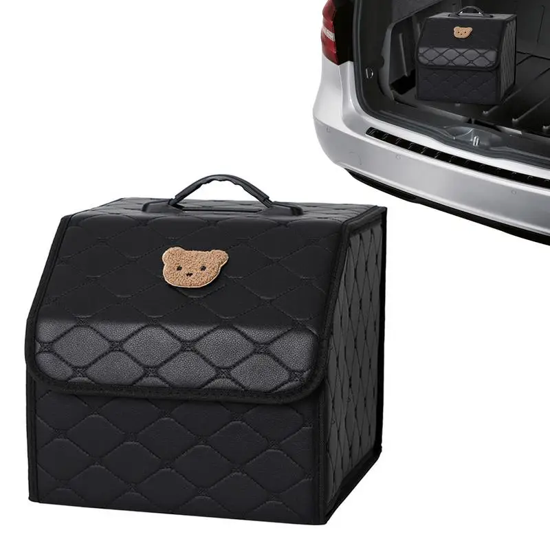 Leather car storage box glove box tool box waterproof box can hold tools  water bottles daily necessities car trunk storage box - AliExpress