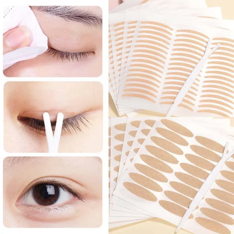 Natural Eye-Lift Mesh-Lace Transparent Invisible Self-adhesive Eyelid Tapes Stickers Women Invisible Double-fold Eyelid Stickers