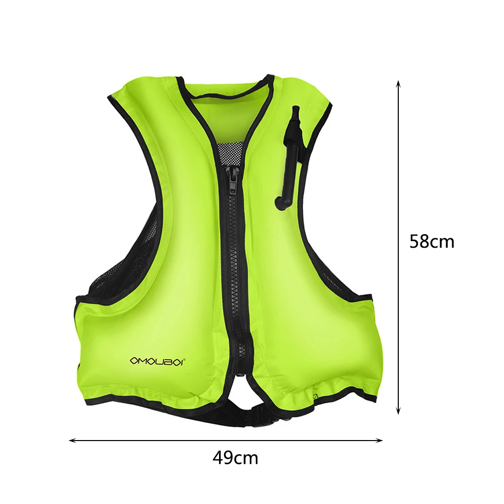 Professional Adult Life Jacket Inflatable Snorkel Vest Snorkeling Jackets  Free Diving Swimming Safety Load Up 100KG