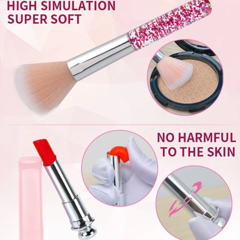 Cosmetics Set Kids Play House Simulation Make Up Lipstick Nail Paint Educational Toys Pretend Makeup Girls Game_voghion.com