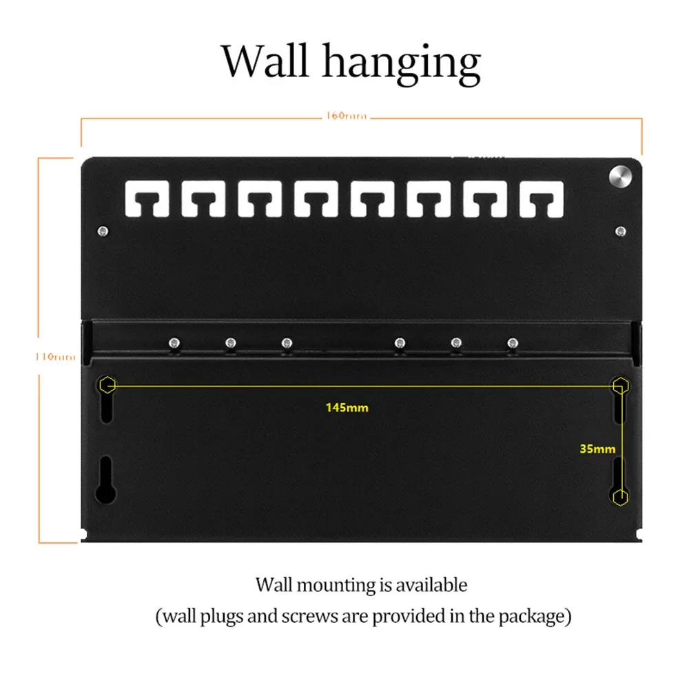 Painel de Remendo Protegido Completo do Adaptador de Rede Rj45 Cat6 Cat6a 12-port Mini Desktop Wall Mounted Keystone Jack Módulo de Rede - Imagem 5
