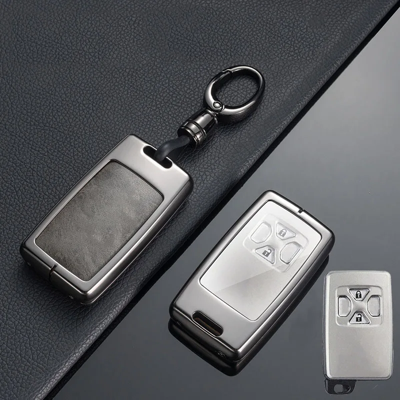 Zinc Alloy Leather for Toyota Estima Alphard Vellfire 2 3 4 5 Button Remote Smart Auto Car Key Case Cover Fob Keychain Keyring