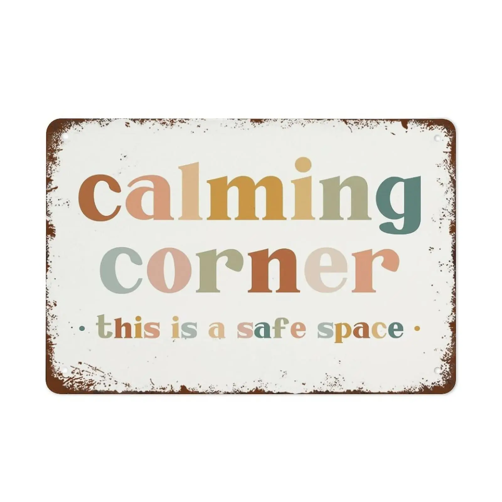 

Funny Vintage Tin Metal Sign Calming Corner Sign Safe Space Wall Art Classroom Educational Posters Classroom Decor 8x12 Inch Sui