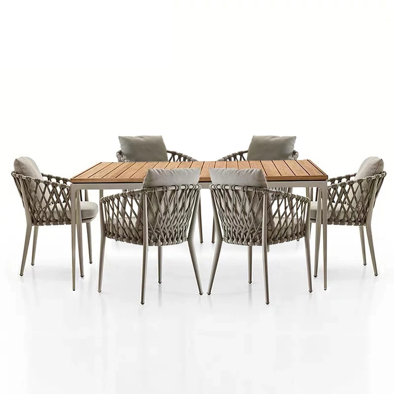 

Customized Nordic outdoor courtyard table and chairs, villa balcony, open-air table, commercial high-end outdoor garden chair