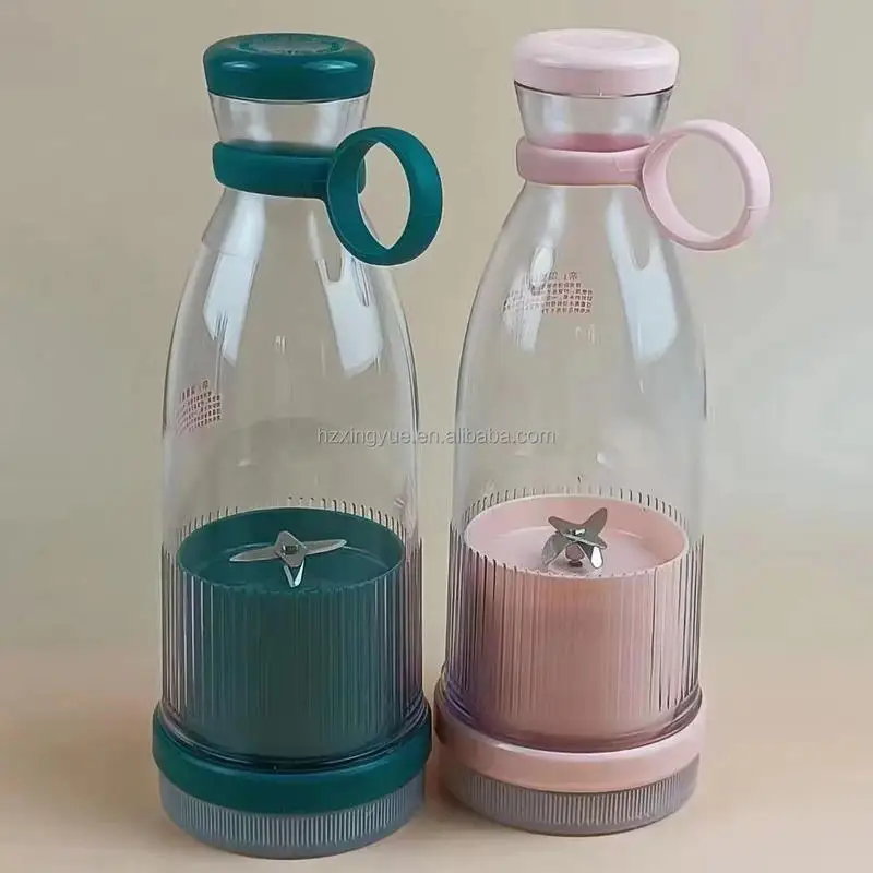 USB Rechargeable Portable Blender Juicer 380ml Compact Smoothie Maker for Fruits Vegetables Quiet Cordless Mixer with Travel Lid - Image 6