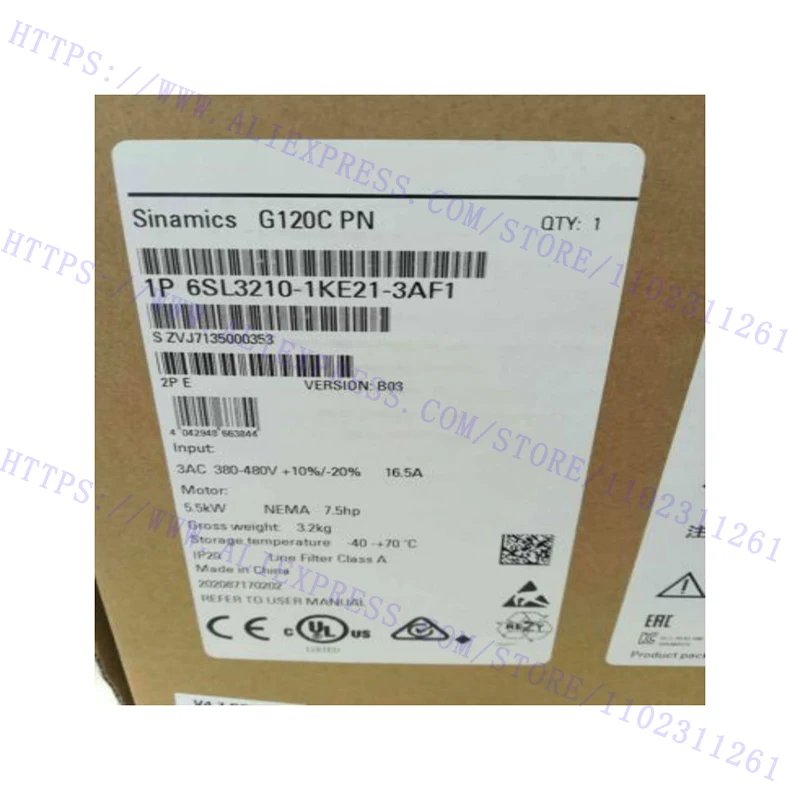 

Оригинальный новый контроллер Plc, быстрая доставка 6SL3210-1KE21-3AF1