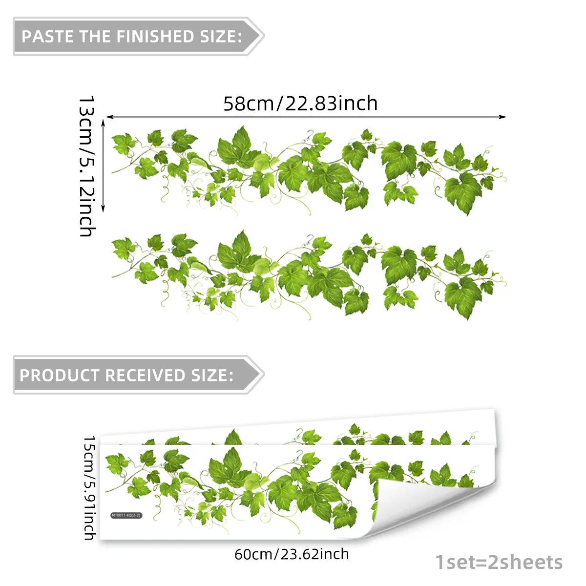 Description Picture 2 of itemCreative Green Plants Flowers Vines Wall Stickers Bathroom Living Room Bedroom Home Decoration Self-adhesive Can Be Removed