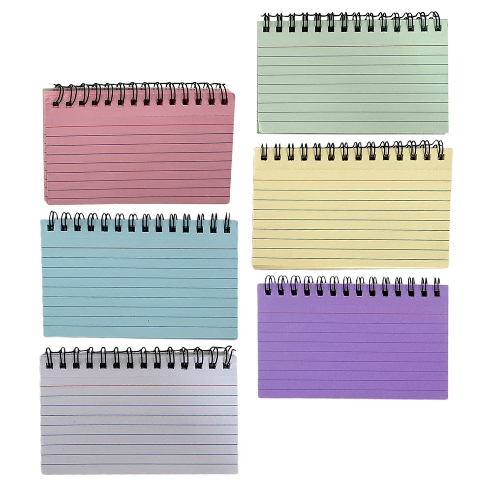

6 Pcs The Notebook Horizontal Line Coil Small Memo Pads Notepad Planning Flash Card Students Notepads