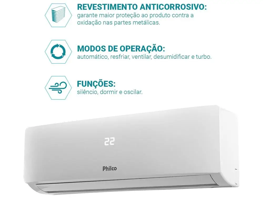 Ar-condicionado Split 12000 BTUs Philco Frio PAC12FI - 220V 5