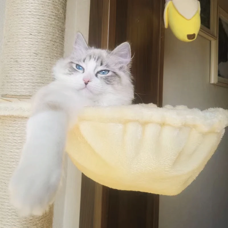 1PC Runde Löffel Katze Nest Katze Klettern Rahmen DIY Zubehör Verdickt Plüsch Katze Nest Geeignet Für Katzen Wiegen unter 10 Pfund – Detail 5
