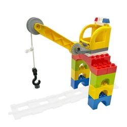 Large Building Blocks Train Set - Electric Locomotive & Interactive Railway Track (Rail crane A)