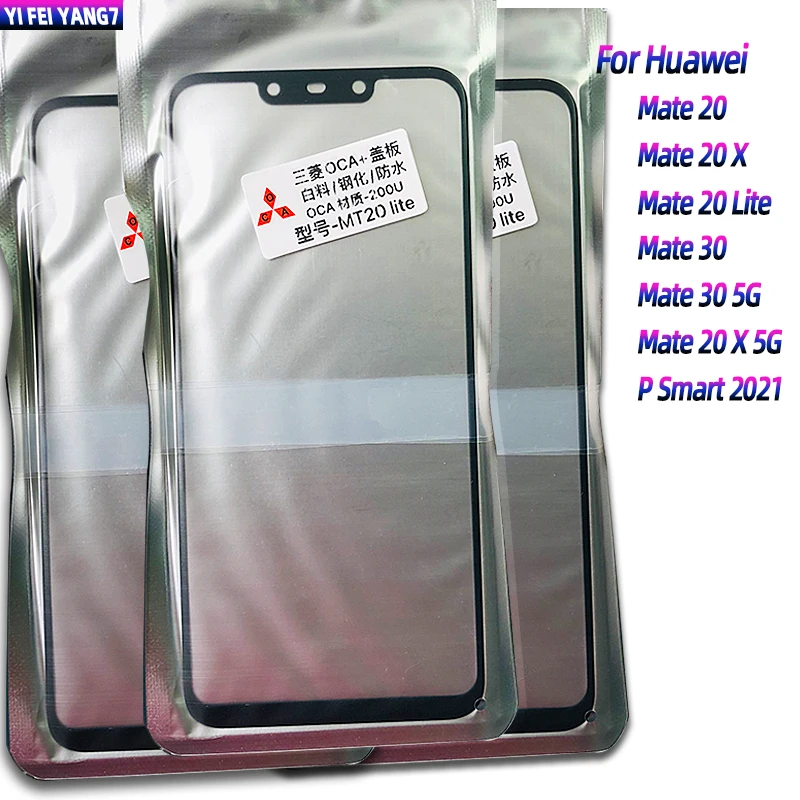 10 Pz Vetro Anteriore + Oca Lcd Lente Esterna Per Huawei Mate 20 Lite Mate X 30 20 5G Pannello Touch Screen Sostituzione