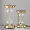 Handmade Glass Empty Hourglass Bottle Container Metal Three Column Sandglass Creative Sand Clock Timer Office Home Decoration 1