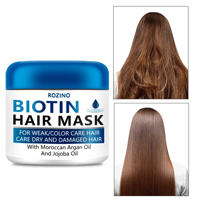 모로코 아르진 및 호호바 오일 함유 비오틴 헤어 마스크, 스플릿 엔드 스무딩, 마른 모발 스무딩, 딥 헤어 케어 