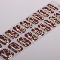 Autocollants pour ongles en gel semi-durci à effet marbré dégradé, 20 embouts, autocollants pour ongles en gel ambre, autocollants pour manucure en gel longue durée, décoration 6
