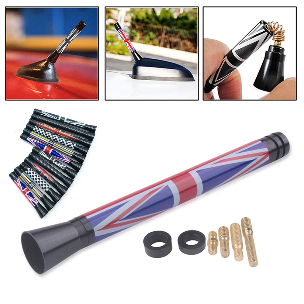 Universal Car Roof Antenna Mast Short Antenna Union Jack Uk Germany Flag Per Mini Cooper S Jcw R55 R56 R57 R60 F55 F56 Accessorio
