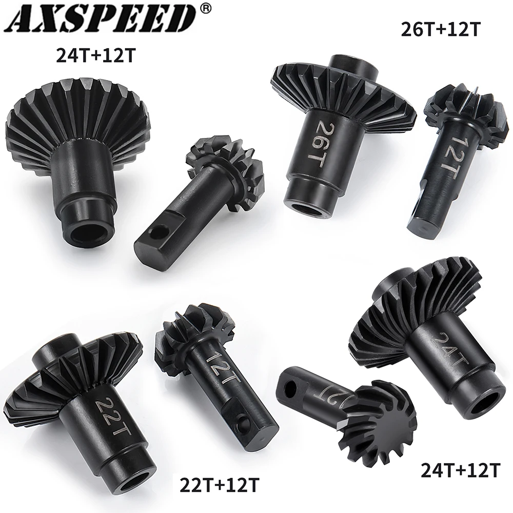 AXSPEED 22/12T 24/12T 26/12T Stahl Overdrive Underdrive Helical Gear für 1/18 RC Crawler Axial TRX4M Upgrade Teile