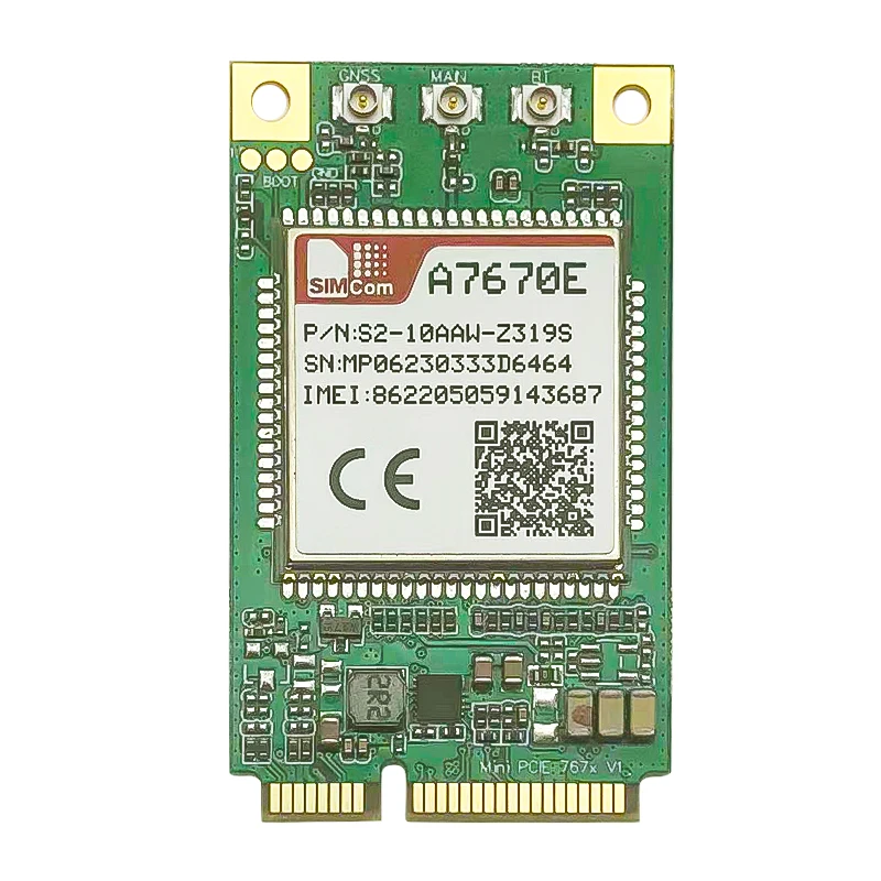 SIMCOM A7670E MINI PCIE LTE Cat1 Module Europe Korea LTE- FDD B1/B3/B5/B7/B8/B20 GSM Compatible With SIM7000E SIM7070E Series simcom a7670e mini pcie lte cat1 модуль европа корея lte fdd b1 b3 b5 b7 b8 b20 gsm совместимость с sim7000e sim7070e series