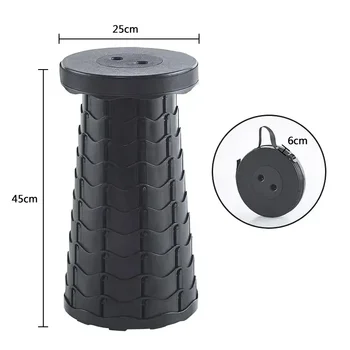 Taburete telescópico plegable portátil Hot 2025, ligero, de plástico, ideal para hacer cola en el metro y para actividades al aire libre como camping y pesca. Incluye bolsa de transporte.