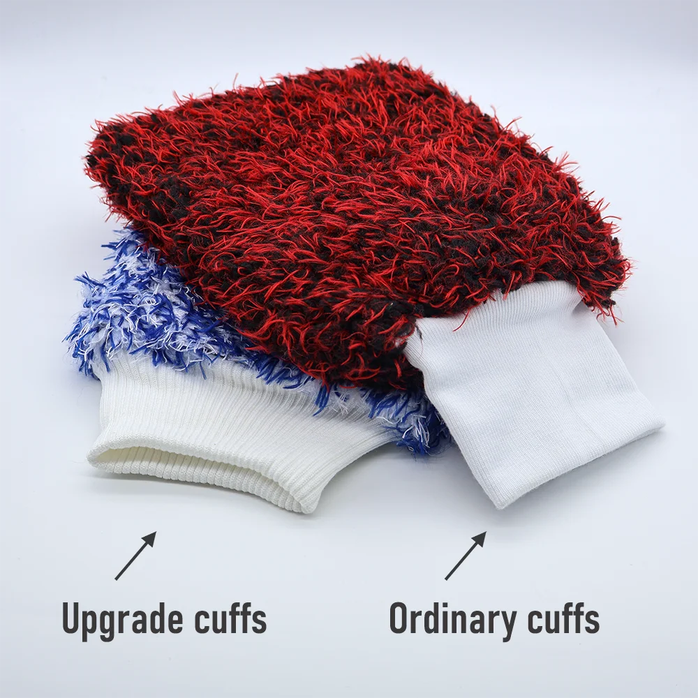 AUTOBRIGHT Car Wash Mitt Cleaning Polishing Gloves Blue Red Black Double Sided Microfiber Auto SUV Truck Cleaning Accessories car cleaning gloves,microfiber car mitt,microfiber cleaning gloves,microfiber washing gloves,microfiber gloves