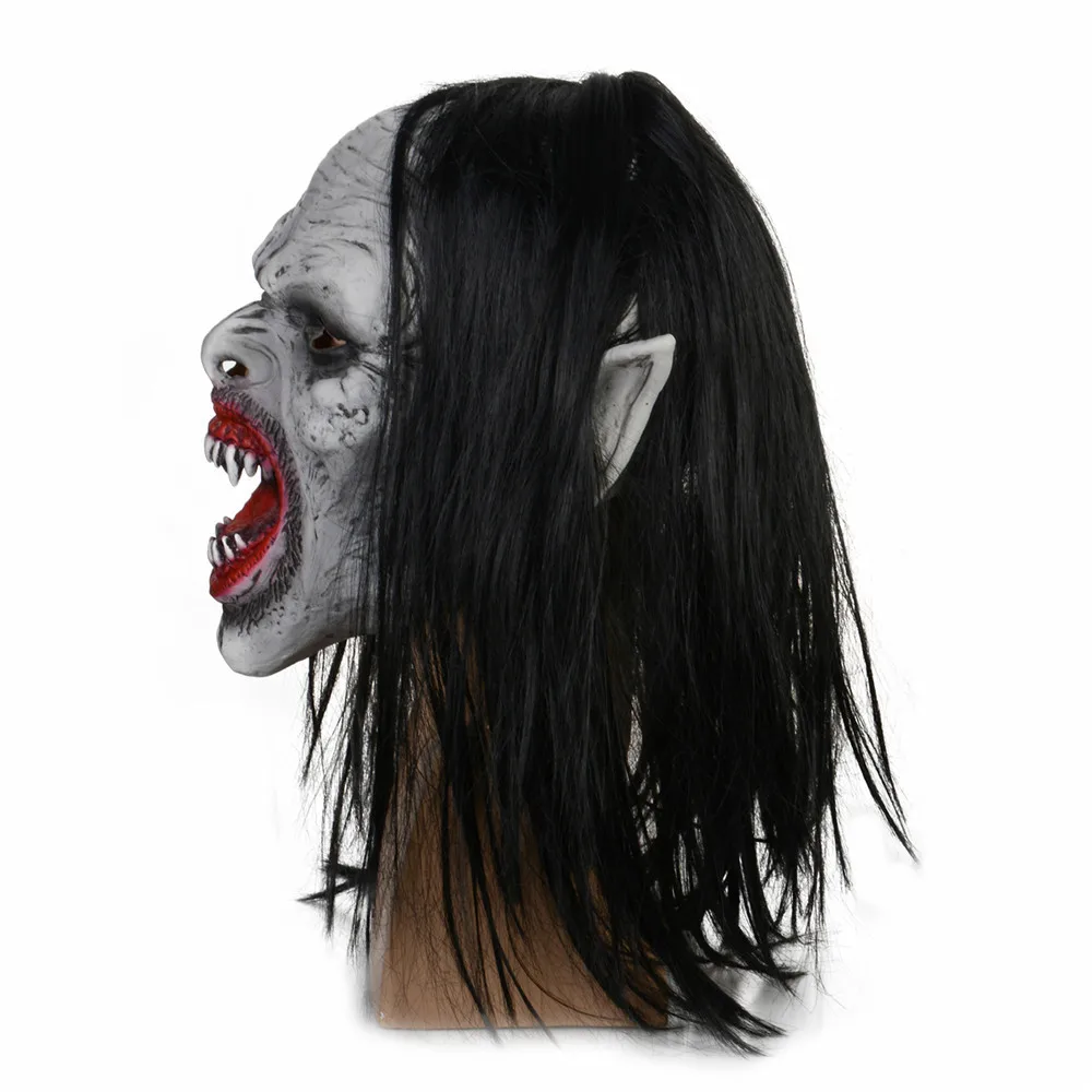 Assustador Sharp Toothed Vampire Mask, Látex com Cabelo, Halloween Fancy  Dress, Fantasia de Festa, Máscaras Cosplay Adereços, Adulto, Tamanho Único  - AliExpress