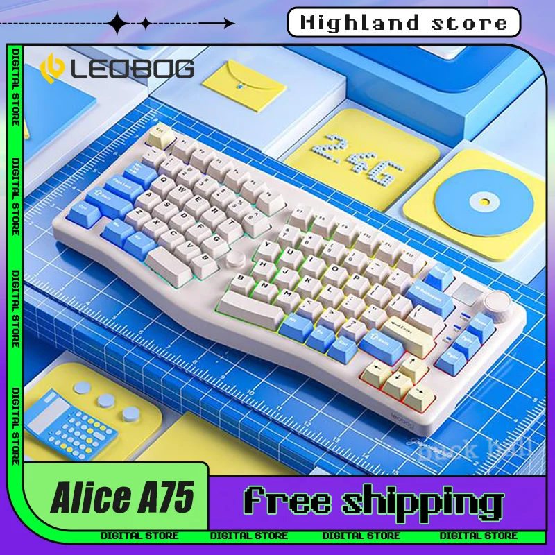 

Клавиатура Leobog Alice A75 игровая механическая, 3 режима, 2,4 ГГц