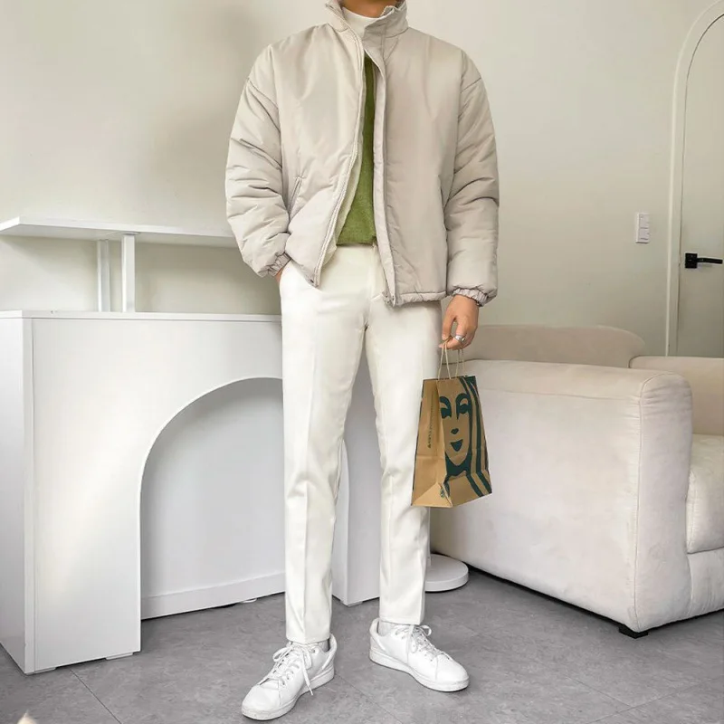 High Quality Standing Collar Cotton Jacket for Men's Winter Thick Cotton Jacket Korean Version Loose Casual Warm Cotton Jacket