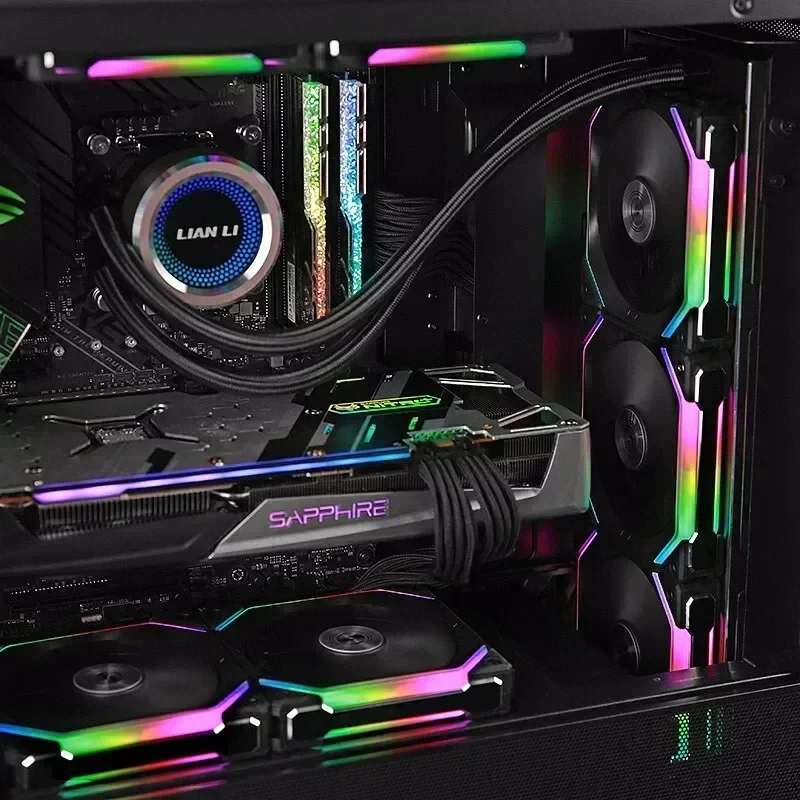 Li-uno fã Kit Sl120 v1 Al120 140 120 140 mm Cabo Modular Rgb Software Livre Controle Inteligente Pwm m b 5v Argb Preto Branco li - Imagem 5