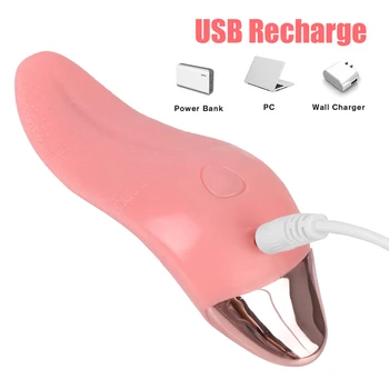 12cm Artificial Tongue Heated Blowjob Vibrator for Women Nipple Clitoris Licks Vaginal Anal Plug Female Masturbator Oral Sex Toy 6