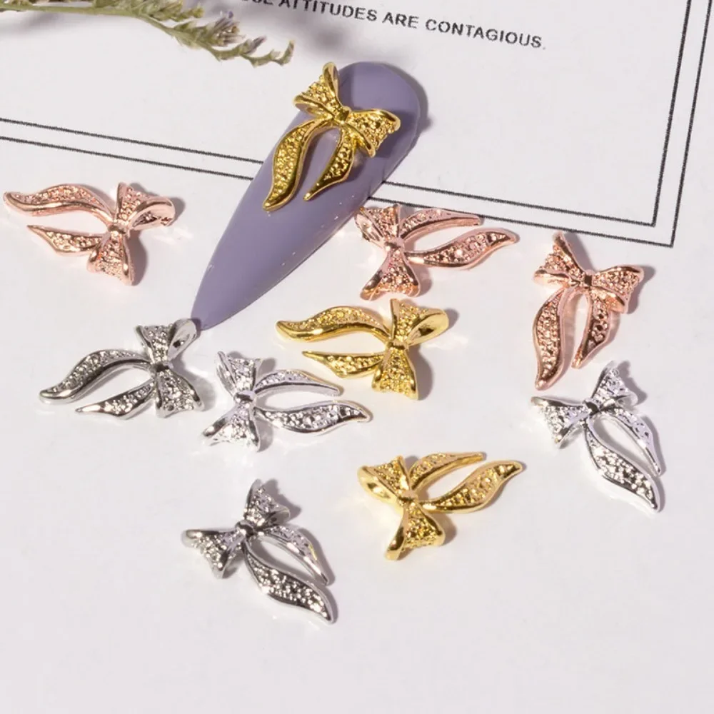 20pcs 활 네일 매력 매니큐어 액세서리에 대 한 골드 실버 네일 장식 DIY 매력 리본 3D 라인 석 네일 부품 도구