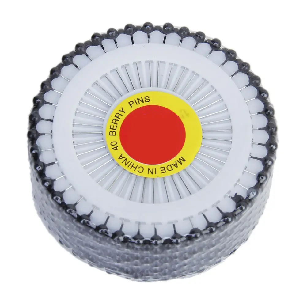 480개 블랙 3mm 직경 38mm 길이 진주 헤드 핀 스테인리스 스틸 플라스틱 스트레이트 핀 공예용 바느질 웨딩 파티 프롬용