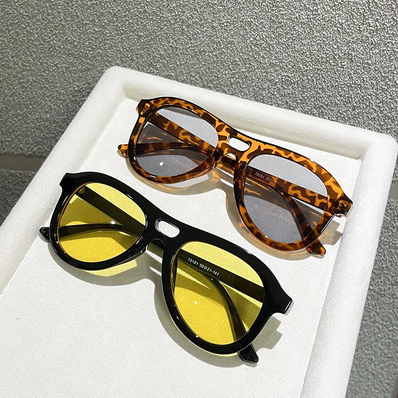 Vintage Double Bridge Pilot Sunglasses - Olive Green