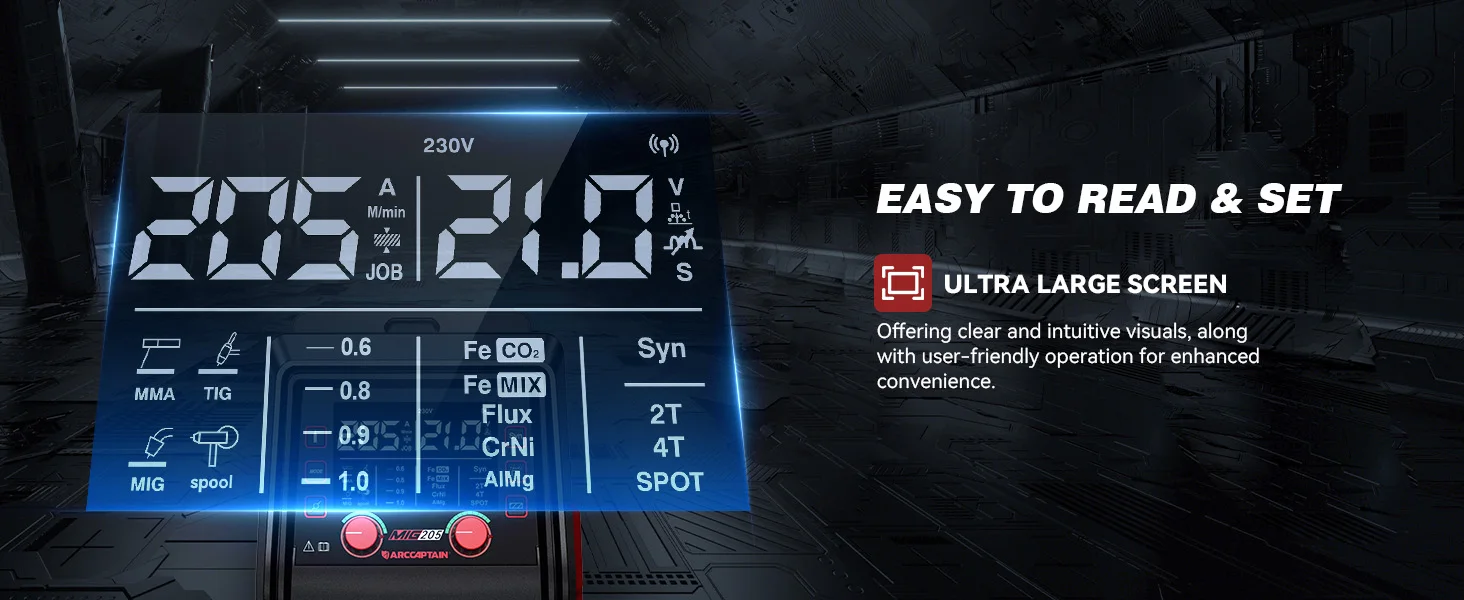 Máquina de Soldadura MIG 6 en 1 | 205A, 230V con Control App