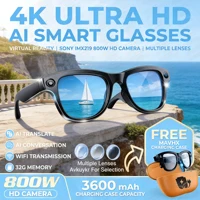 2026 Smart AI Glasses 4K 800W Camera 3600mAh Power Bank 32GB Translation ChatGPT Music Photos &Video Sunglasses Men