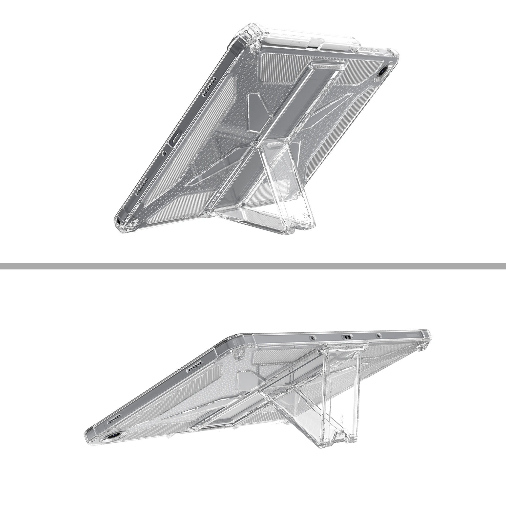 Transparent Soft TPU Case with Stand and Pen Slot