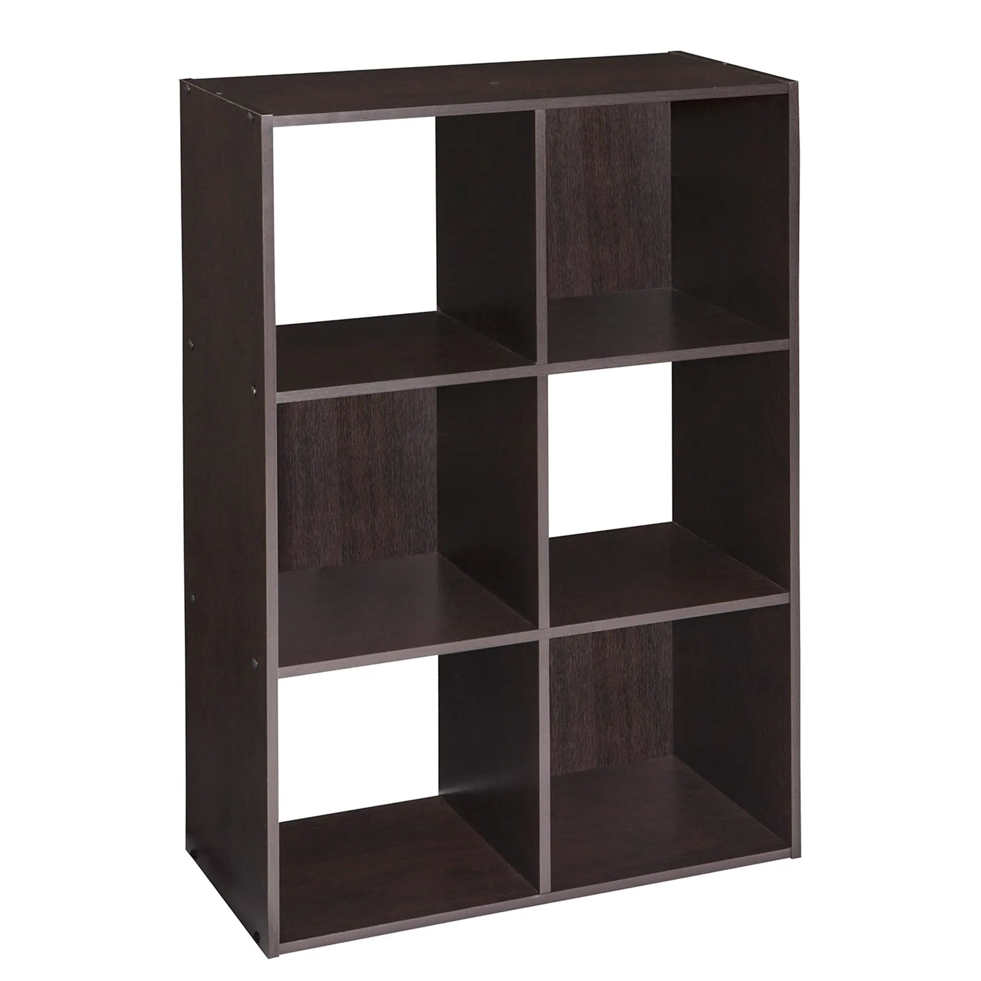 

Chocolate 6 Cube Storage Shelf Organizer Bookshelf, Stackable