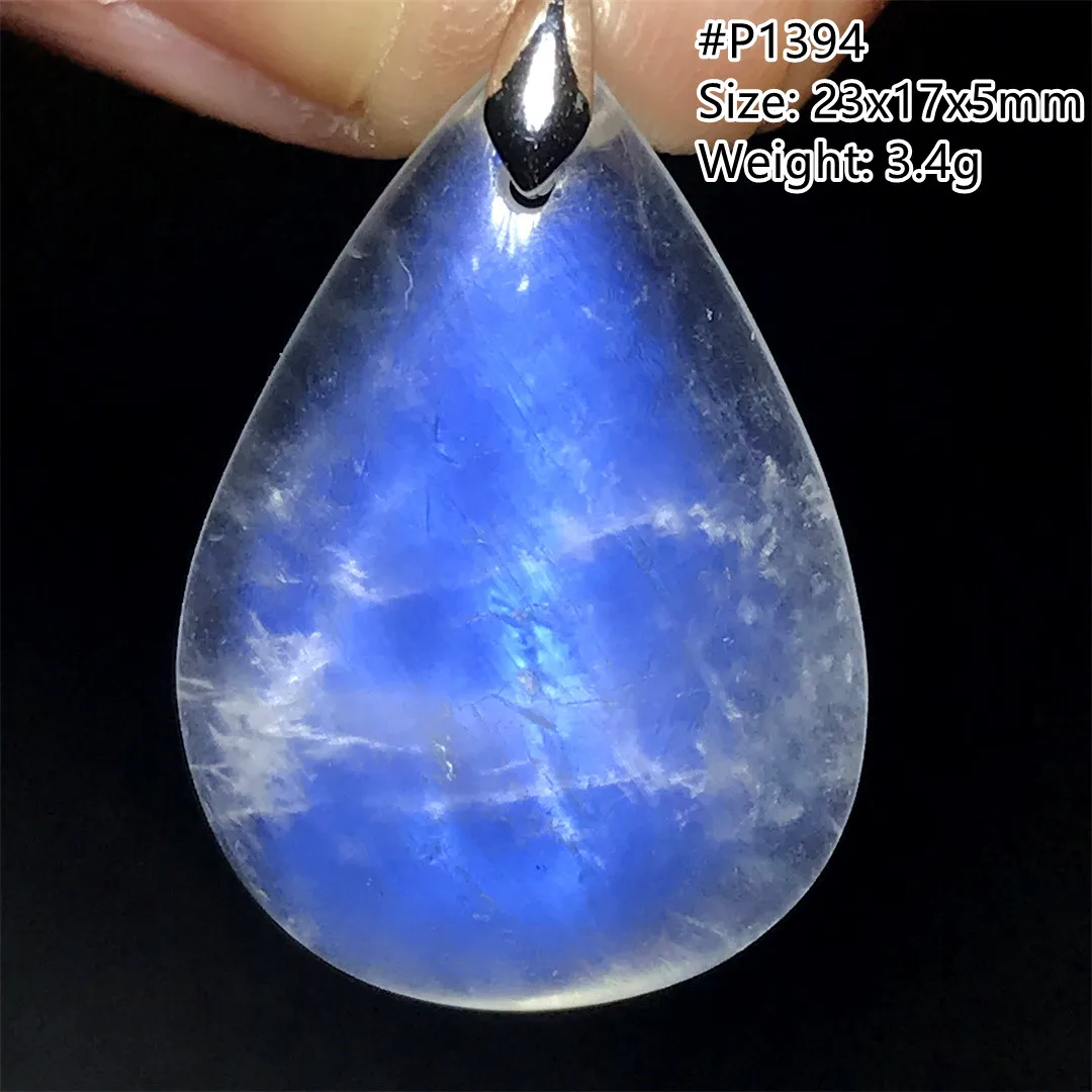 

Natural Moonstone Necklace Pendant For Women Man Love Gift Healing Crystal Silver Beads Rare Blue Light Gemstone Jewelry AAAAA